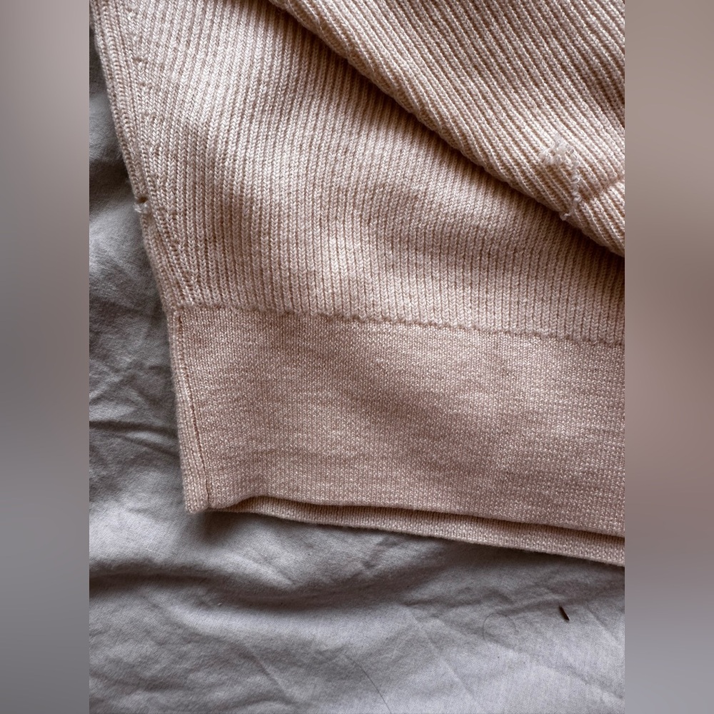T by Alexander Wang Merino Wool Snap Shoulder Sweater Cream Size L - Picture 14 of 15